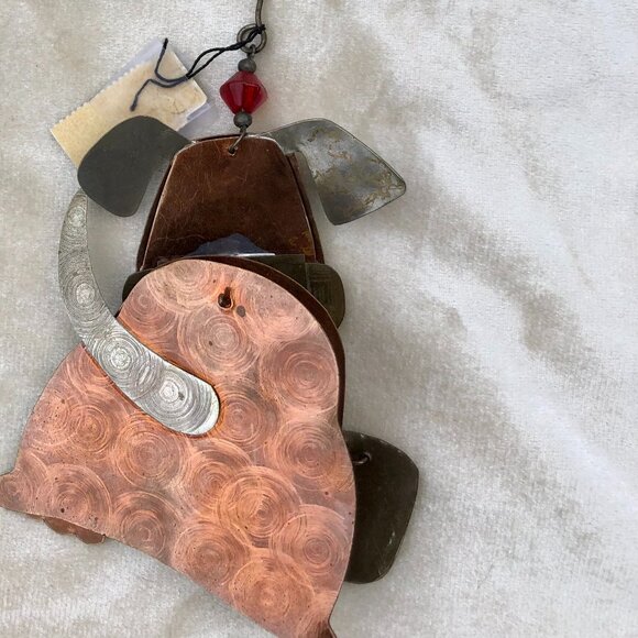 Chico's Mixed Metal Cat Dog Ornaments gold copper silver Beading NWT Lot 3 - Picture 10 of 10